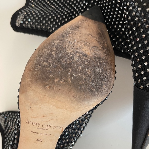 Jimmy Choo Crystal Embellished Mesh Boots - Picture 8 of 8